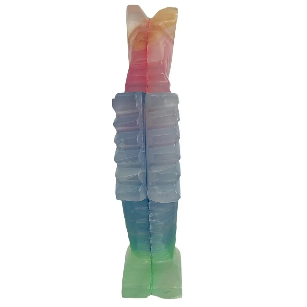Seahorse & Fish Stone Marble Colorful Carved Stone Ocean Nautical Tropical Set